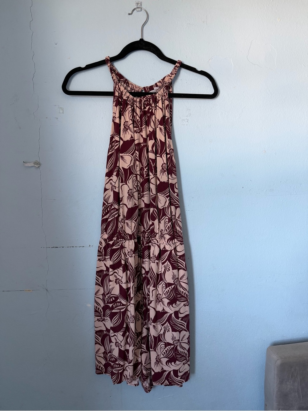 GAP Floral Halter Jumpsuit - Pink & Burgundy
